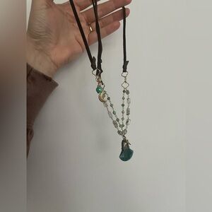 Leather Gemstone Statement Necklace Sundance Style